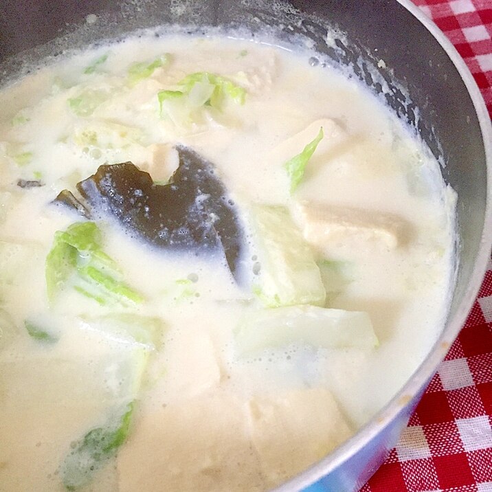 白菜の豆乳スープ♡